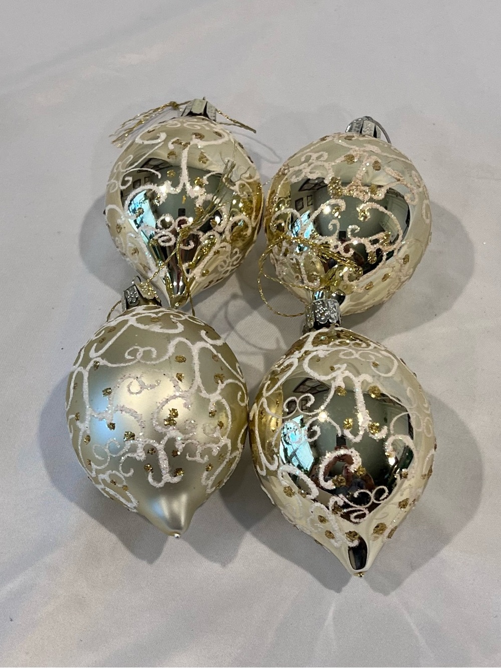Vintage Commodore Christmas Glass Ornaments Set of 4 Romania